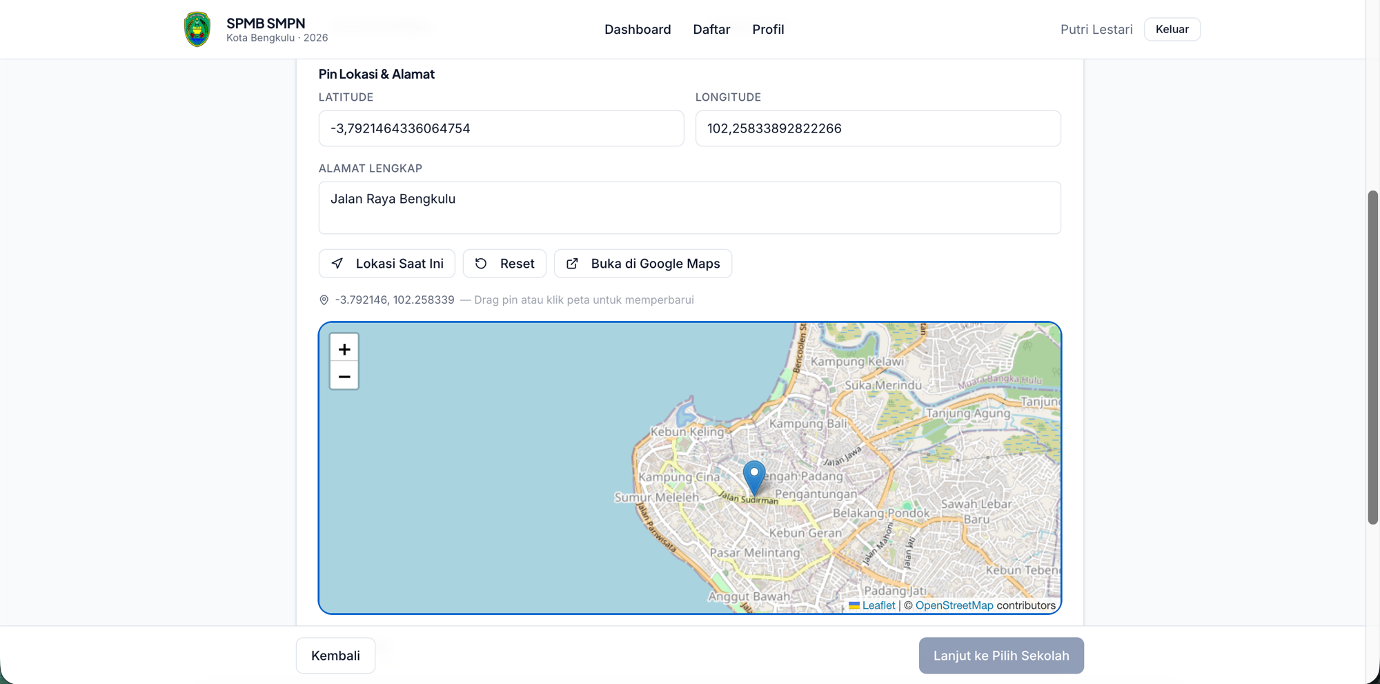 Map-based distance to school